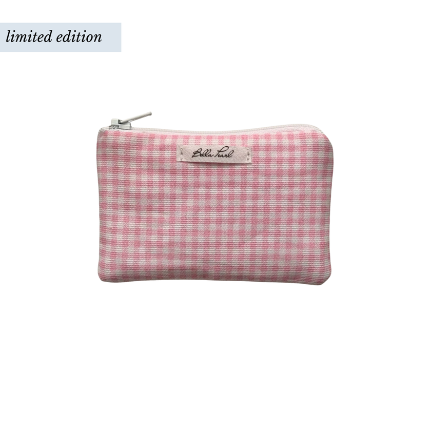 Pink Gingham Coin Pouch