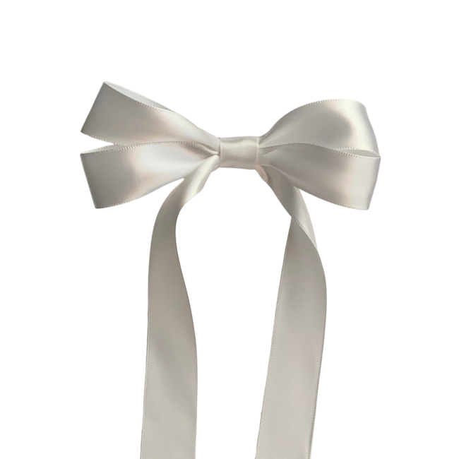 Snow Rosette Hair Bow Clip