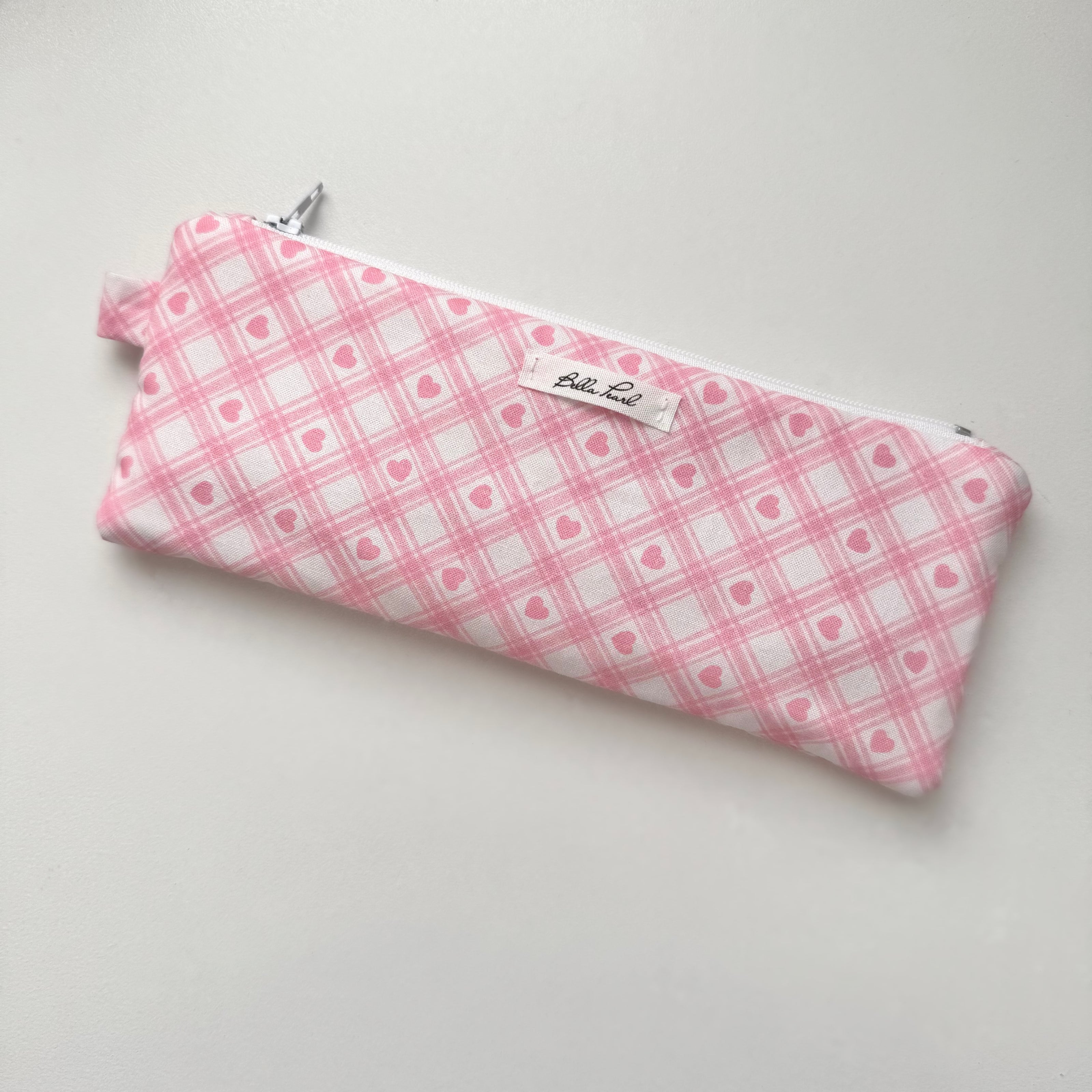 Flat Heart Plaid Pencil Pouch (Pre-Order)