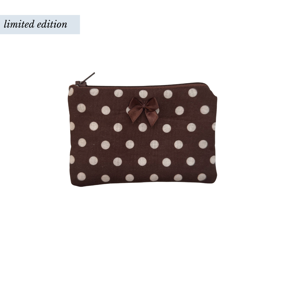 Brown Polka Dot Coin Pouch