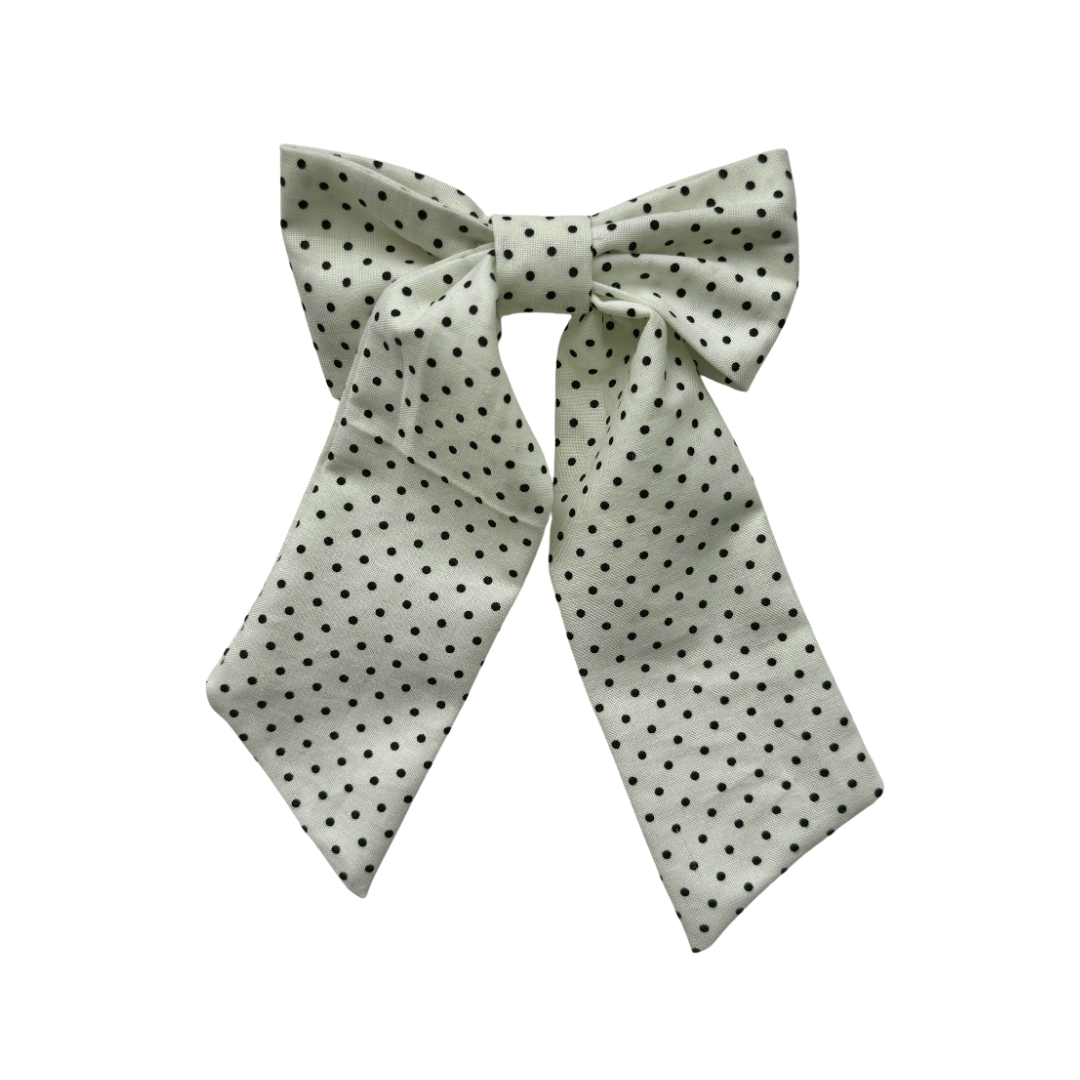 Black Polka Dot Alondra Hair Bow Clip