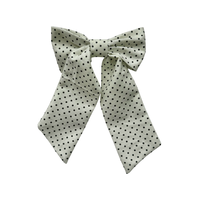 Black Polka Dot Alondra Hair Bow Clip