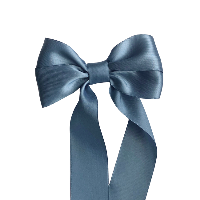 Steel Blue Coraline Hair Bow Clip
