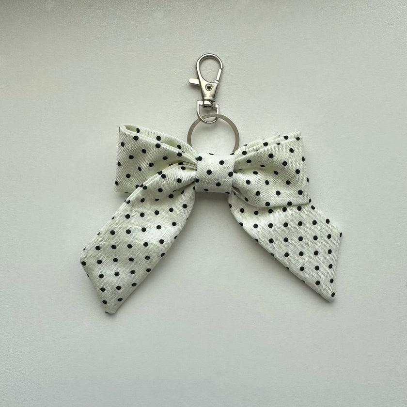 Black Polka Dot Bow Bag Charm