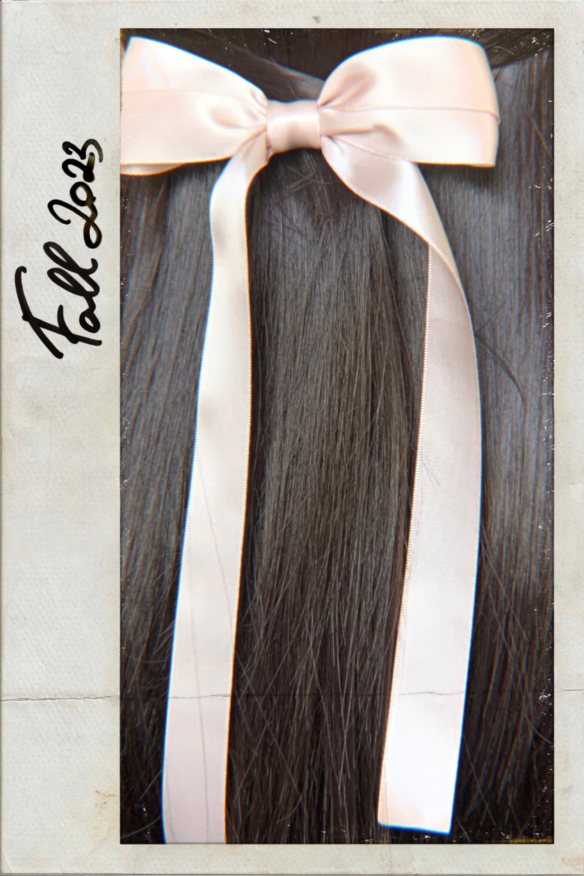 Blush Rosette Hair Bow Clip