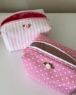 Small Bright Pink Polka Dot Makeup Bag
