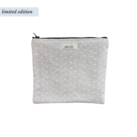White Embroidered Pouch