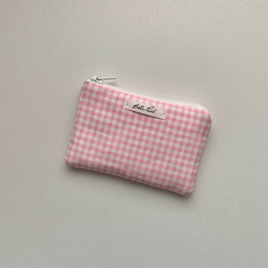 Pink Gingham Coin Pouch