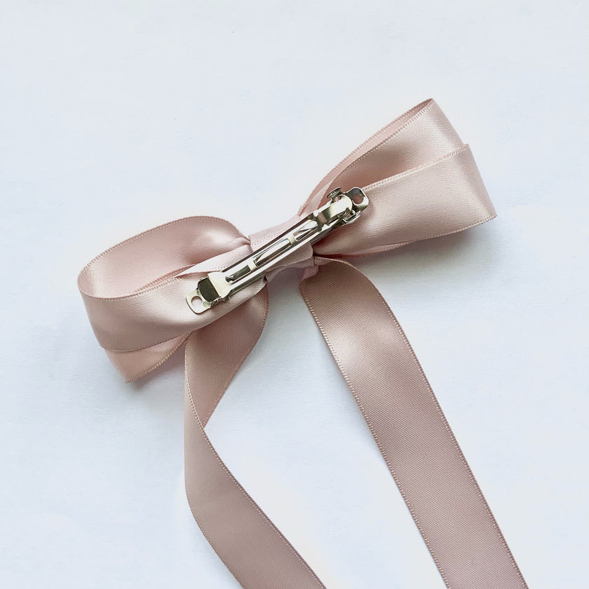 Blush Rosette Hair Bow Clip