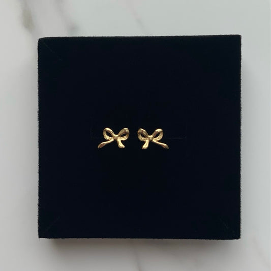 Gold Mini Bow Earrings