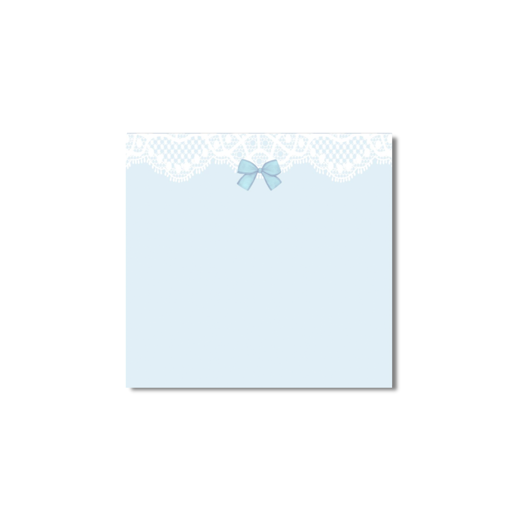 Blue Lace Bow Sticky Notes