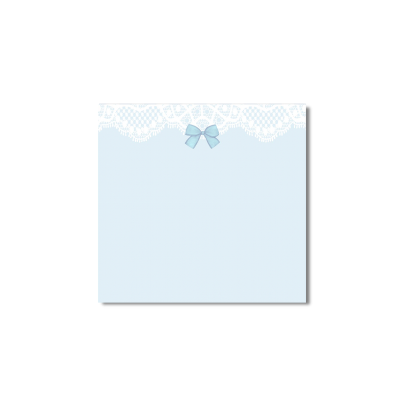 Blue Lace Bow Sticky Notes
