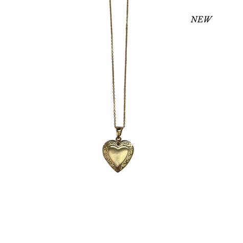 Gold Medium Heart Locket Necklace