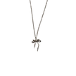 Silver Ribbon Rose Necklace