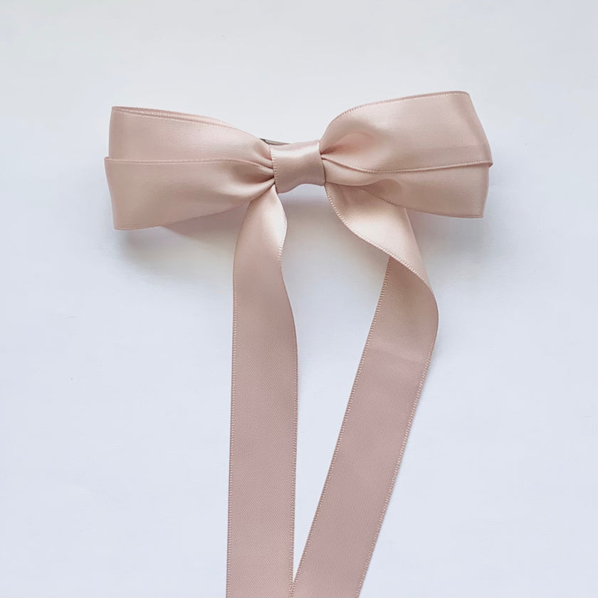 Blush Rosette Hair Bow Clip
