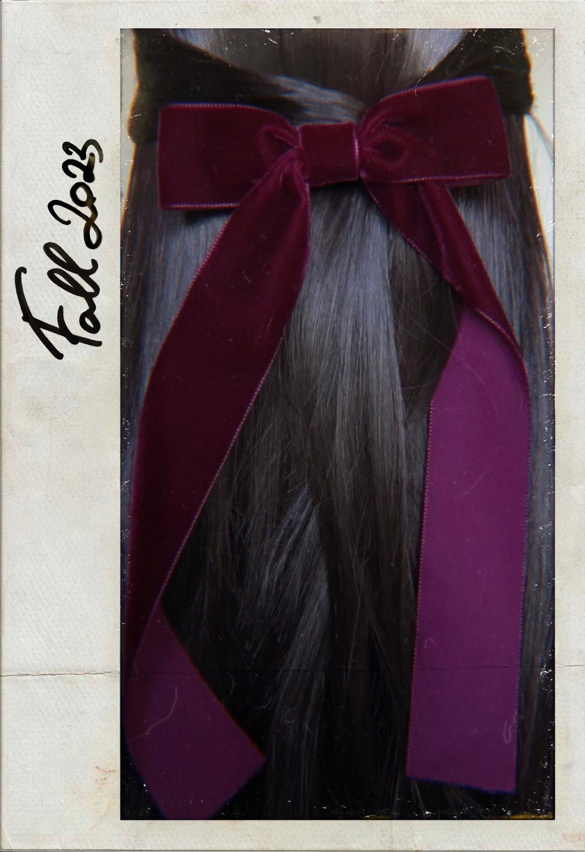 Mulberry Velvet Hair Bow Clip