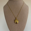 Gold Floral Oval Locket Necklace