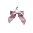 Pink Gingham Bow Bag Charm