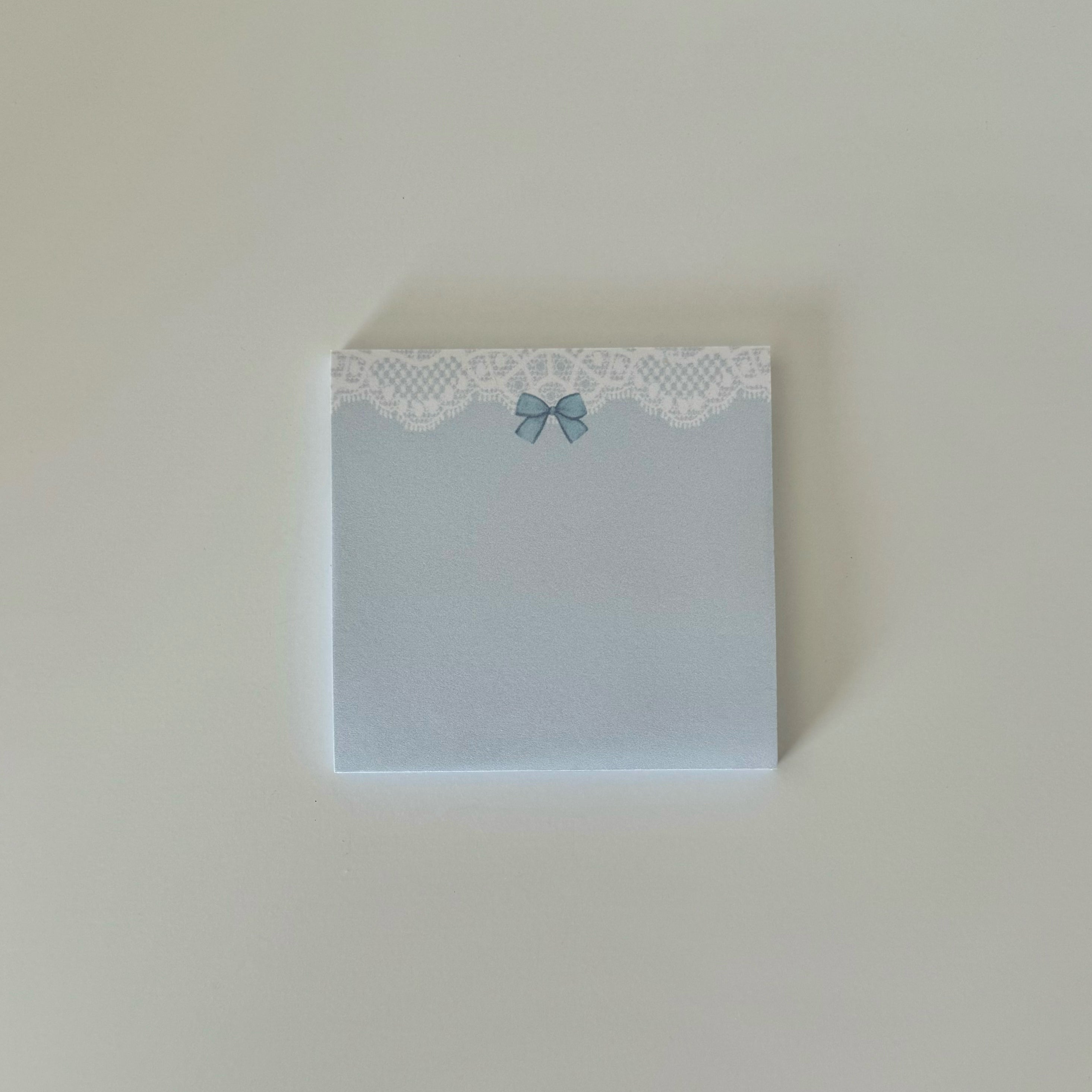 Blue Lace Bow Sticky Notes