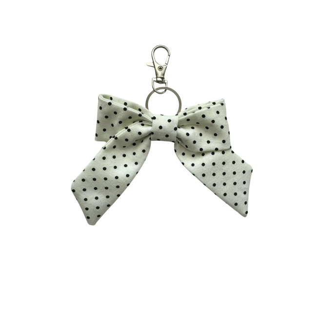 Black Polka Dot Bow Bag Charm