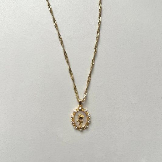Gold Rose Necklace