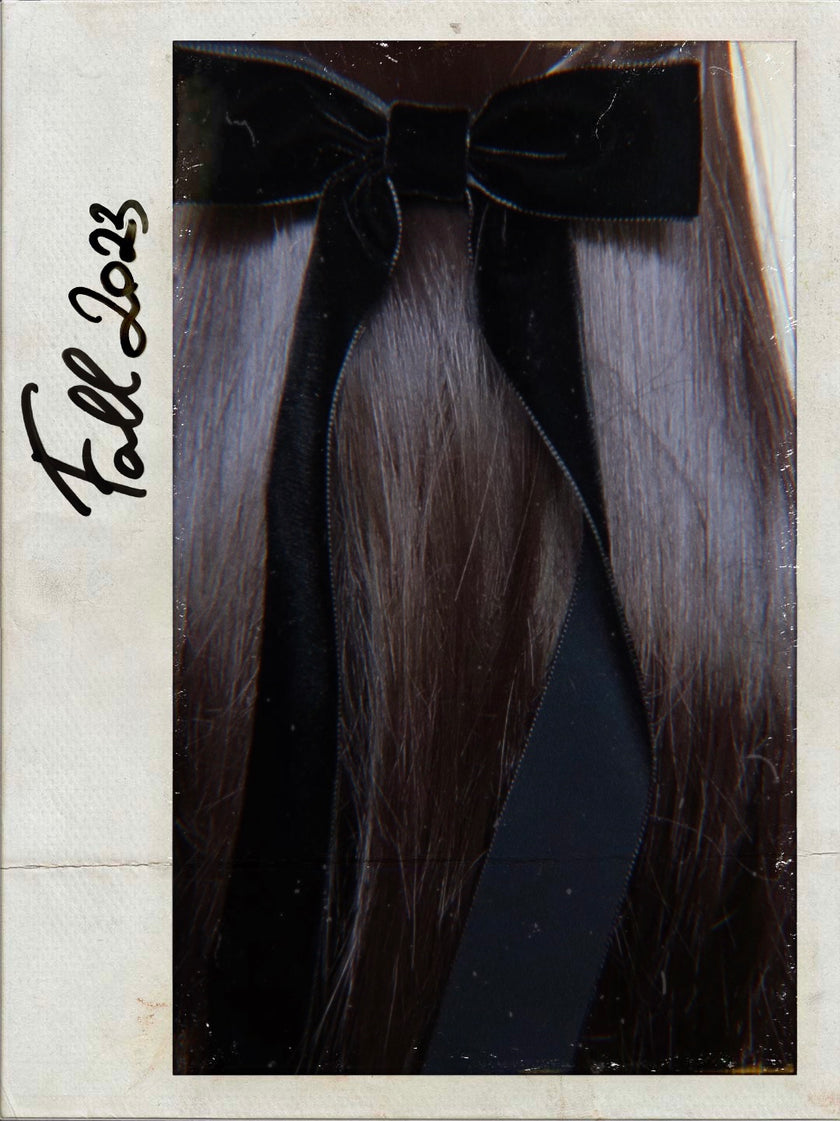 Onyx Velvet Hair Bow Clip