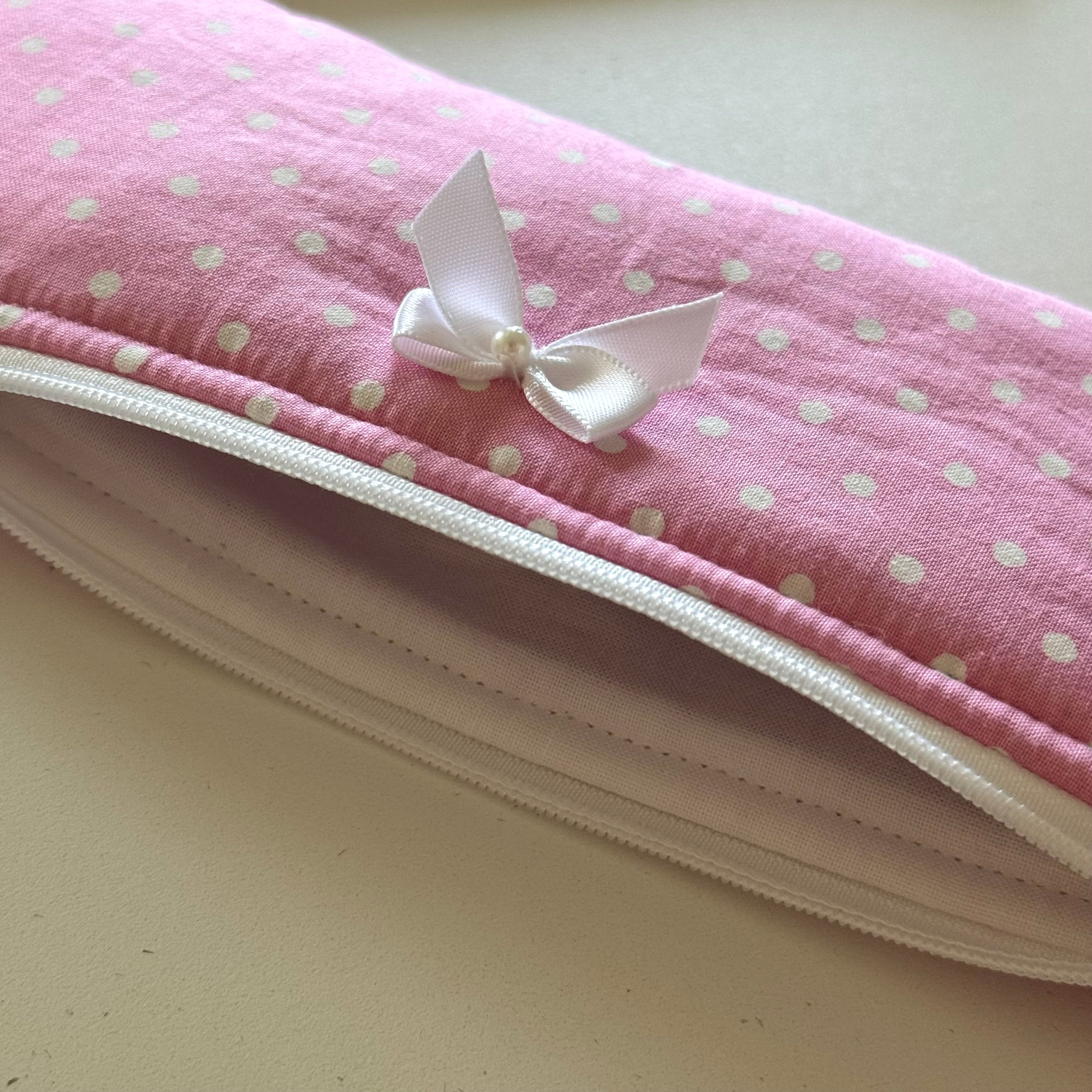 Flat Bright Pink Polka Dot Pencil Pouch