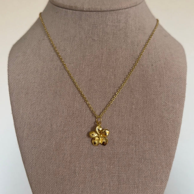 Gold Plumeria Necklace
