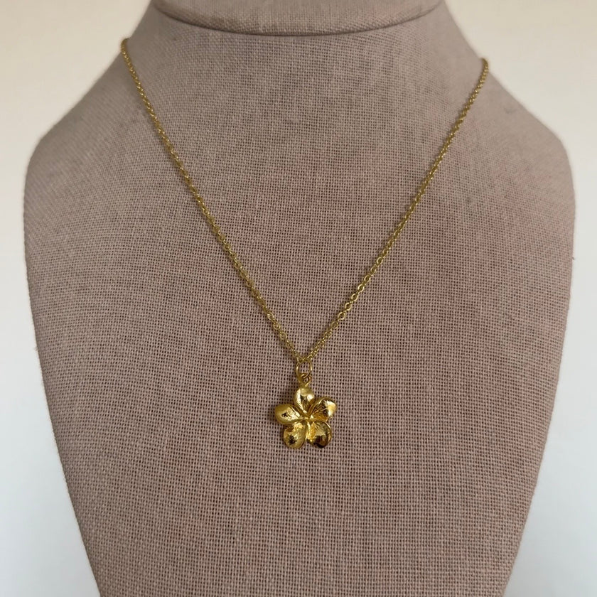 Gold Plumeria Necklace