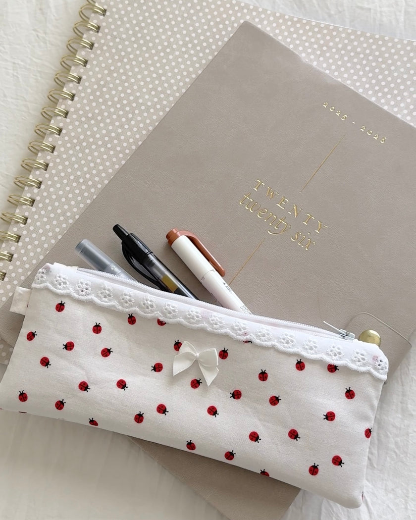 Flat Ladybug Pencil Pouch