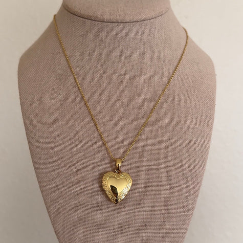 Gold Medium Heart Locket Necklace