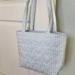 Blue Gingham Quilted Tote Bag