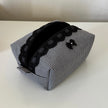 Small Black Lace Gingham Makeup Bag (Pre-Order)