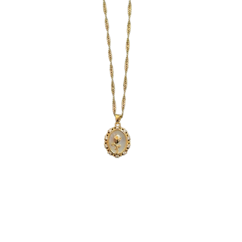 Gold Rose Necklace
