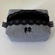 Small Black Lace Gingham Makeup Bag (Pre-Order)