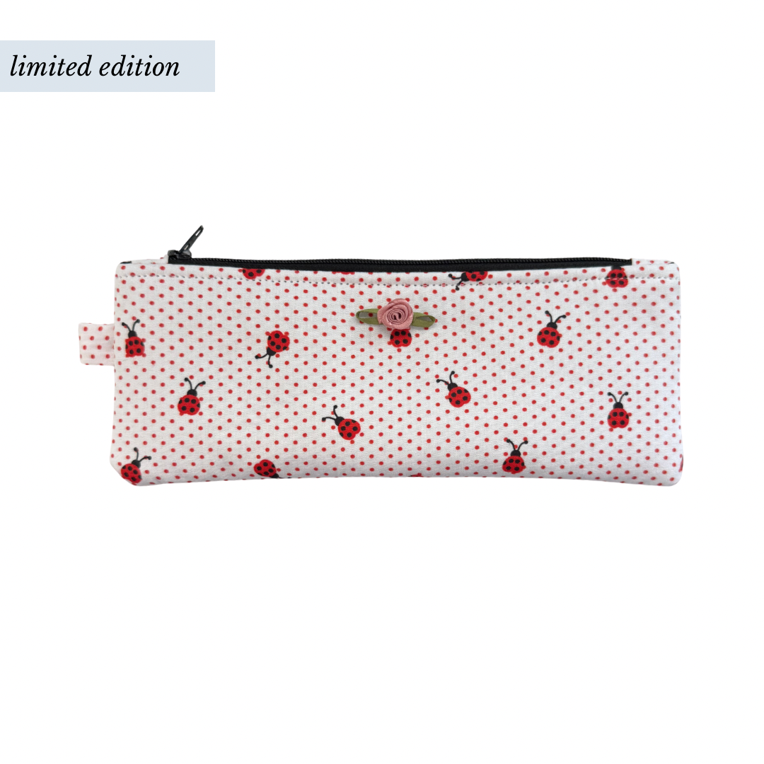 Black Ladybug Pencil Pouch