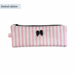 Flat Pink Stripe Pencil Pouch