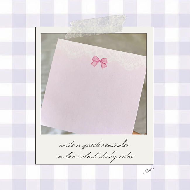 Lace Bow Sticky Notes