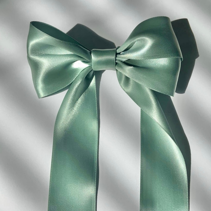 Sage Coraline Hair Bow Clip