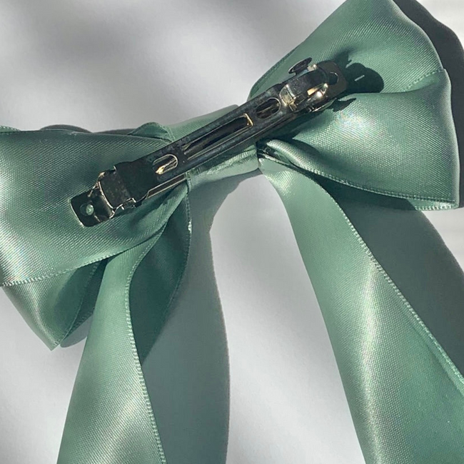 Sage Coraline Hair Bow Clip