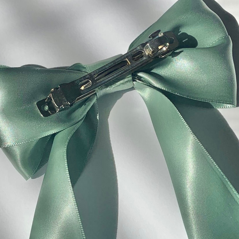 Sage Coraline Hair Bow Clip