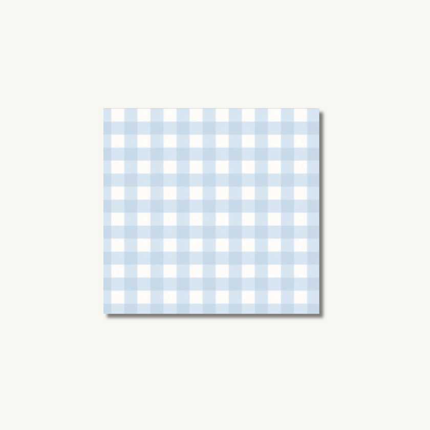 Gingham Sticky Notes in Baby Blue
