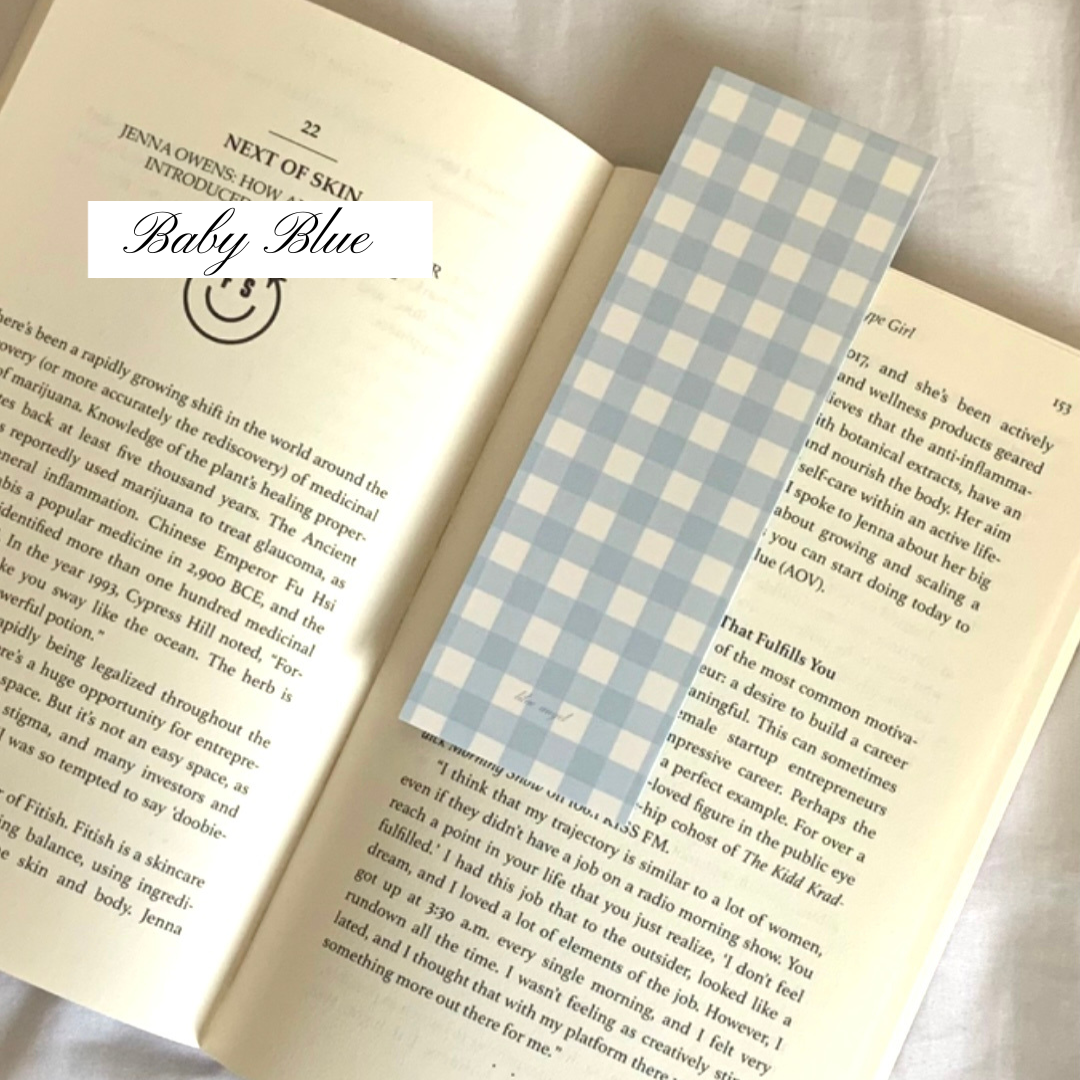 Gingham Bookmark in Baby Blue