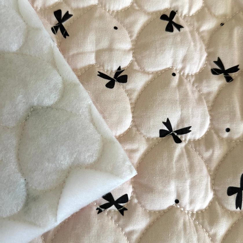 1 YD - Bow Pre-Quilted Fabric