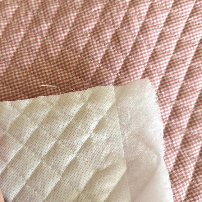 5 YDS - Red/Pink Pre-Quilted Cotton Fabric