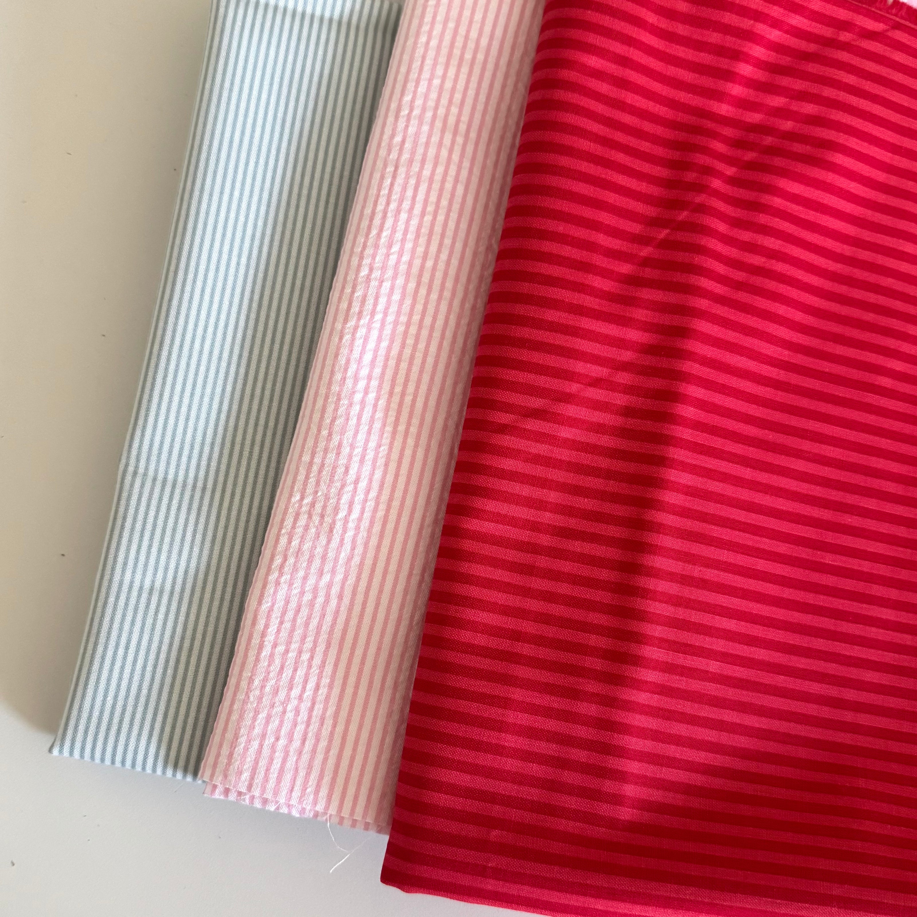 Remnant - 3 Pack of Striped Cotton Fabrics