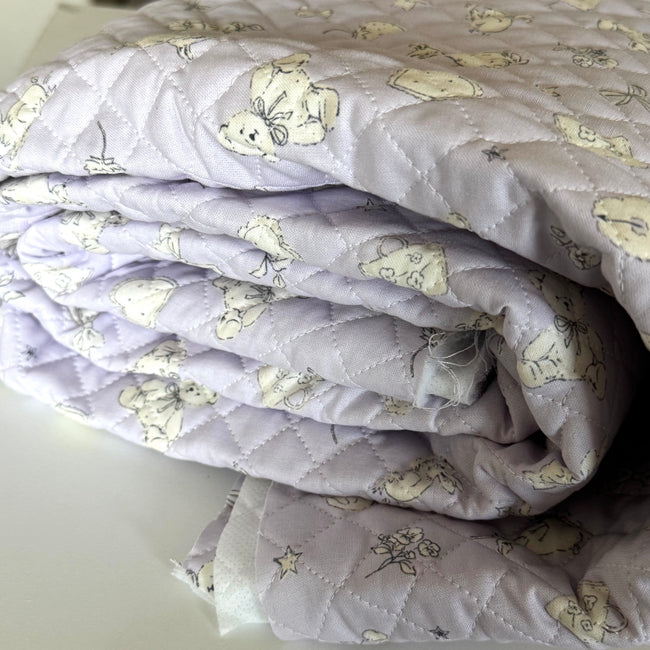 1 YD Purple Doodle Pre-Quilted Fabric