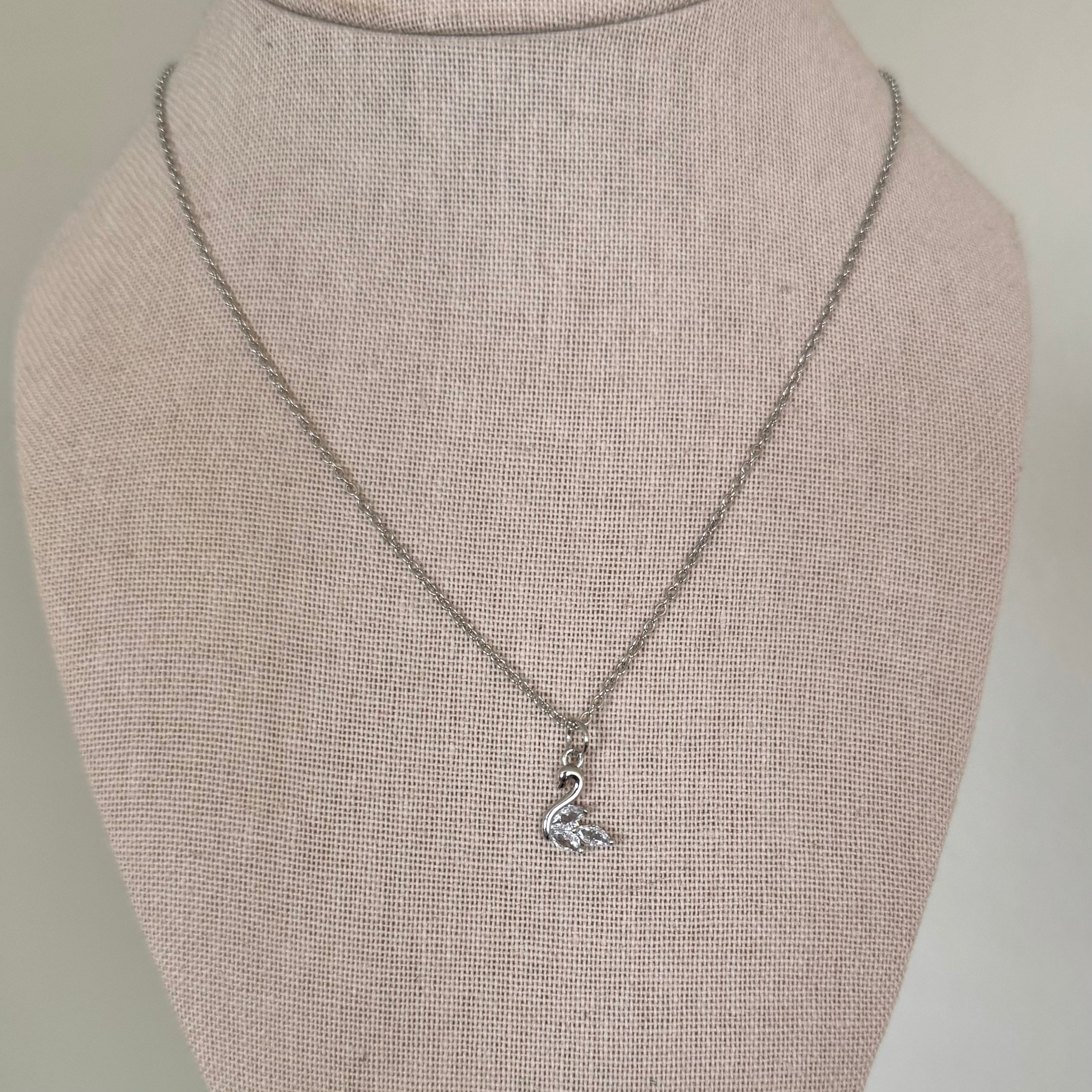 Silver Micro Swan Necklace