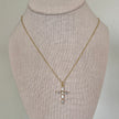Gold Gem Cross Necklace