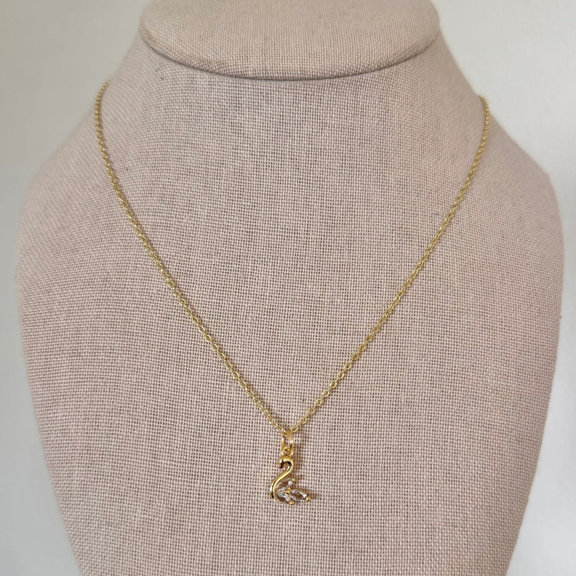 Gold Micro Swan Necklace